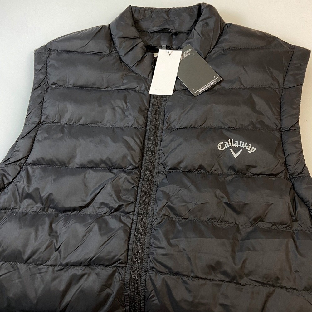 Callaway Men XL Puffer Vest Black Full Zip Golf Lightweight‎ Insulated Gilet NEW
